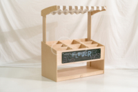 JOOYES Meuble de jeu de rôle moderne en bois pour la maternelle, station de rangement et d'affichage pour épicerie, tableau noir - Vente chaude