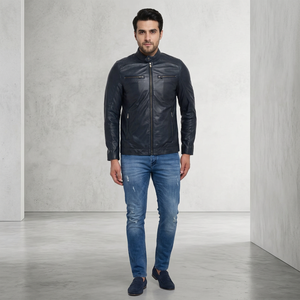 Soft Genuine Genuine <b>Leather</b> <b>Jacket</b> with Minimal Detailing <b>Men</b> Distressed Genuine <b>Leather</b> Motorcycle <b>jacket</b> for <b>men</b> - Product Image 1
