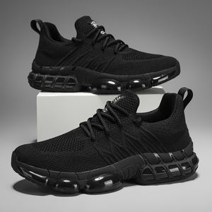 Zapatillas deportivas informales transpirables de tela elástica ligera con suela de goma y tendencia de moda para caminar por ocio - Product Image 3