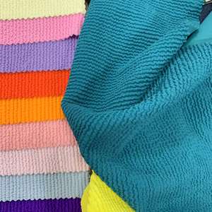 Seersucker متماسكة <span class=keywords><strong>4</strong></span> طرق مرنة سميكة الإيلاستين نسيج النايلون مقاومة للتجاعيد لملابس السباحة بيكيني - Product Image 4