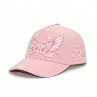 Casquette de baseball 5 panneaux en sergé de coton structuré avec broderie 3D de logo personnalisé, style streetwear, sangle réglable