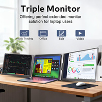 OEM ODM Portable Triple Monitor 15.3 Inch Laptop Screen Extender One Cable For 2 Displays Compatible With Windows MacBook