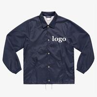 Coupe-vent personnalisé imperméable noir Vestes d'entraîneur pour hommes avec logo
