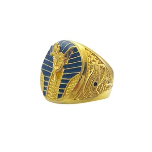 Anillo de Faraón Tutankamón Egipcio de Yunnique, Joyería de Moda Masculina en Oro, Anillo Guardián - Product Image 4