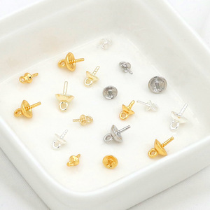 Accesorios hechos a mano para engastar cuentas semiperforadas de cobre chapado en oro de 18k con diseño de ojal, engaste de perlas y espiral - Product Image 4