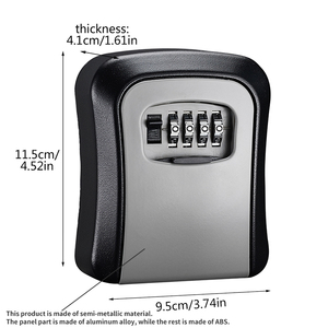 Cassetta di Sicurezza Portatile IP68 Impermeabile in Lega di Alluminio Semimetallica con Combinazione a 4 Cifre, Lucchetto di Sicurezza da Parete per Chiavi - Product Image 2
