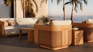 Conjunto de Sofá de Teca Impermeable para Exteriores, Muebles de Jardín Resistentes al Agua, Sofá de Madera Sólida para Patio o Villa - Product Image 2