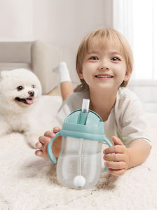 Sızdırmaz Çocuk Su Bardağı, Saplı Bebek İçme Eğitici Bardak, 6 Aydan Büyük Bebekler İçin Siparişli Bardak - Product Image 2