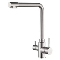 Robinet de cuisine moderne 3 en 1 en acier inoxydable 304 Purificateur d'eau à une poignée Robinet d'évier à eau chaude et froide à boire direct