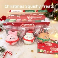 Mochi Squishy de Noël anti-stress, jouet à presser en peluche douce, jouet sensoriel à visages interchangeables pour la table de desserts de Noël
