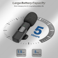 Microphone sans fil OEM 1 Drag 2 Lighting Micro à revers portable 3 en 1 avec mode muet de réverbération