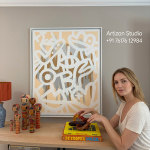Escultura de Resina Fundida a Mano de Artizon Studio, Forma Irregular, Decoración Artística para el Hogar, Tema de Moda, Degradado Colorido - Product Image 1