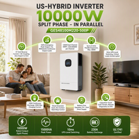 Onduleur Solaire Hybride RICH 10000W 10KW avec MPPT, Onde Sinusoïdale Pure, 120V 240V, Phase Partagée, Parallèle, UL1741 pour Alimentation Domestique Complète