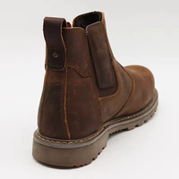 Meilleures ventes Bottes de sécurité personnalisées à enfiler en cuir véritable Bottes de travail à embout en acier Anti-perforation Imperméables Chaussures de travail pour hommes