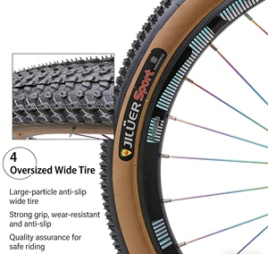 Bicicletta da Montagna Monovelocità Completa <span class=keywords><strong>AM</strong></span> Fuoristrada, Assemblaggio Fai-da-Te, Bici da Strada con Doppio Freno a Disco, Telaio Drop-bar, Sospensione Anteriore - Product Image 6