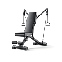Banc de musculation réglable avec système de poulie à câble, banc d'entraînement multifonctionnel pour la musculation du corps entier, salle de sport à domicile, fitness