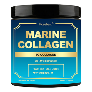 אבקת קולגן דגים ימיים שעבר הידרוליזה, מותג פרטי OEM, תוסף להלבנת העור עם חומצה היאלורונית וויטמין C - Product Image 1