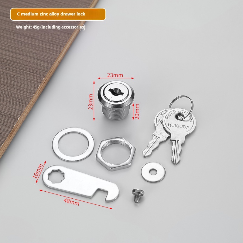 C-type zinc alloy - tongue lock - thread length 20mm