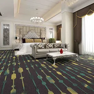 Hotel room printed nylon carpet full carpet striped pattern manufacturers can be customized