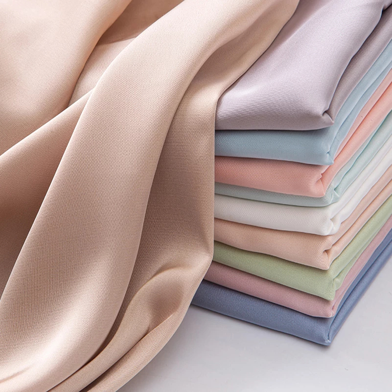 Polyester Satijn Chiffon Stof Voor Kleding Pyjama Shirt Micro Elastische Stof