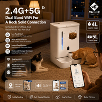 Distributeur automatique intelligent et moderne pour animaux de compagnie avec caméra de vision nocturne 2K, 5L de nourriture, 4L d'eau, étanche, double alimentation (batterie/charge), application Tuya, pour chats et chiens