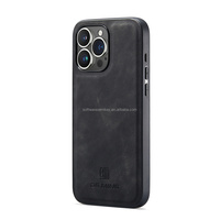 Étui en cuir portefeuille détachable magnétique rétro 2-EN-1 fentes pour cartes housse antichoc pour iPhone 11 12 13 14 15 Pro Max