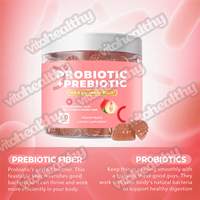 Vitahealth OEM/ODM Gommes probiotiques Compléments alimentaires Marque privée Naturelle pure Vente en gros Gommes probiotiques à la pêche