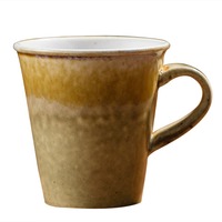 Gaya kreatif dapat digunakan kembali glasir reaktif 8oz keramik Latte Mug dengan pegangan
