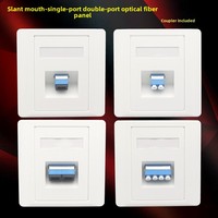 Port Tunggal/Ganda 24 Core SC/LC/FC/ST untuk Penggunaan Pusat Data 4G, Faceplate Serat Optik Single Mode Multi-Mode Tipe 86