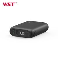 WST produit chaud 2024 LCD affichage numérique alimentation 10000mah batterie banque Mobile petite batterie externe