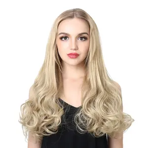 SARLA Großhandel 20 "Long Curly Loose Wave Synthetische Haar teile Natürliche Haar verlängerung Clip-in Upart U Part Perücken