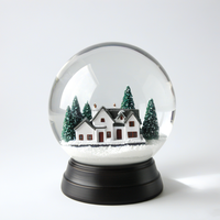 Boule à neige musicale personnalisée de haute qualité Maison de village en résine écologique pour les cadeaux de vacances
