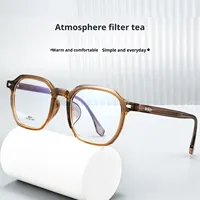 B8810F Lunettes de vue hexagonales tendance grande taille EMS unisexe, monture complète en plastique, verres en fibre d'acétate