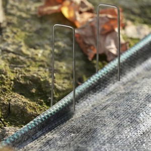 Galvanized Steel Sod Staple U Shape Lawn Landscape <b>Pins</b> Weed Barrier Tent Stakes for Construction and Garden Work - Product Image 3