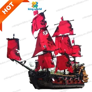 Stampo re 13109 la vendetta vele rosse modello mattoncini da costruzione nave pirata nave giocattolo modello set mattoncini