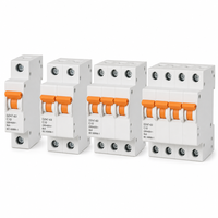 Wanbo-540 DZ47-63 Miniature Circuit Breaker Kurva C 6kA 400V AC 1P 2P 3P 4P MCB Saklar Udara Rel DIN Tahan Api