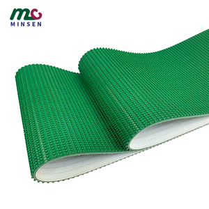 MINSEN aşınma direnci yüksek sürtünme kauçuk/PVC kemerler yeşil renk kaba üst çim desen PVC konveyör bant - Product Image 5