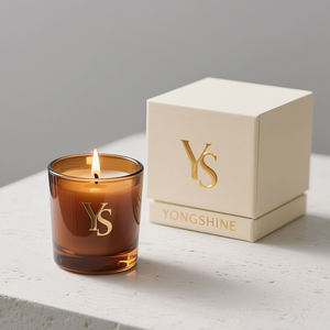 Color personalizado 200ml ámbar vacío vidrio vela tarro contenedor decoración del hogar linterna titulares - Product Image 1