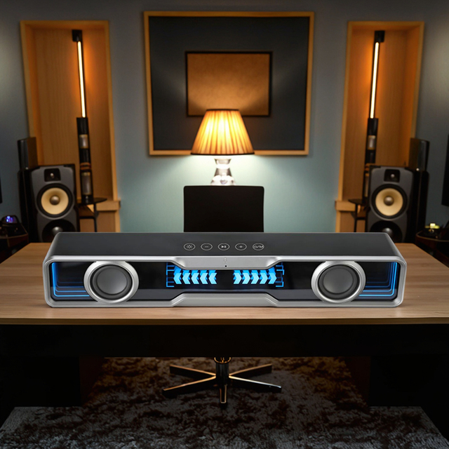 Latest Style Computer Laptop TV Surround Sound System BT5.3  Mic Accessory  Cinema Gaming Grade Subwoofer Sound Bar