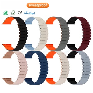 Bracelet de montre magnétique en silicone personnalisé 42/44/45/49mm Bracelet classique en caoutchouc Ultra 2 I Watch 7/8/9/10 pour bracelet de montre Apple - Product Image 1