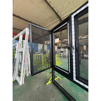 Ventana Abatible de Aluminio con Rotura de Puente Térmico, Estilo Alemán, Eficiente Energéticamente, para Exteriores, Resistente a Huracanes, Certificación CE