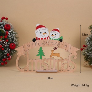 Decorazione Natalizia da Tavolo in Legno a Strati con Supporto, Design Babbo <span class=keywords><strong>Natale</strong></span>, Renna, Albero di <span class=keywords><strong>Natale</strong></span> e Cassetta Postale, Ornamento Invernale per Interni - Product Image 3