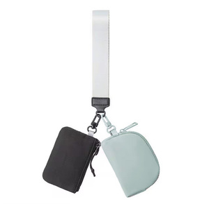 Dual Pouch Wrist Key Chain <b>Wallet</b> Nylon Mini Zip Custom Purses Portable Detachable Coin Bags <b>Small</b> Coin Purse Unisex Fashion - Product Image 1