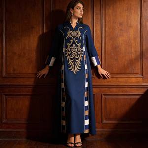 Nouvelle robe Abaya élégante en polyester patchwork pour femmes musulmanes, fournisseur en gros OEM personnalisé - Product Image 4