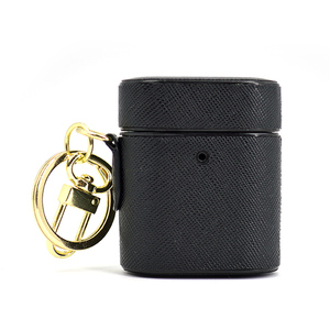 Funda de Cuero PU para <span class=keywords><strong>Airpods</strong></span> <span class=keywords><strong>Pro</strong></span> con Llavero Metálico, Funda Protectora de Auriculares de Lujo a Prueba de Golpes, Carcasa Portátil para Auriculares con Logotipo Personalizado - Product Image 6