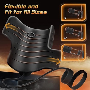 Jouets sexuels masculins pour hommes, vibrateur, <span class=keywords><strong>masturbateur</strong></span> masculin extensible à 9 vibrations avec 2 anneaux péniens, entraîneur de pénis - Product Image 3