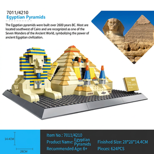 Série de blocs de construction d'architecture mondialement connue, kit de modèle 3D DIY, Big Ben, Fontaine de Trévi, Tour Eiffel, Pyramides, briques STEM, jouet - Product Image 4