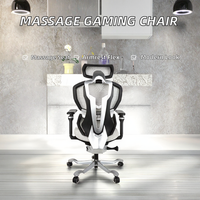Chaise de bureau exécutive ergonomique en maille et plastique, avec massage, hauteur réglable, inclinable, pivotante à 360 degrés, design contemporain