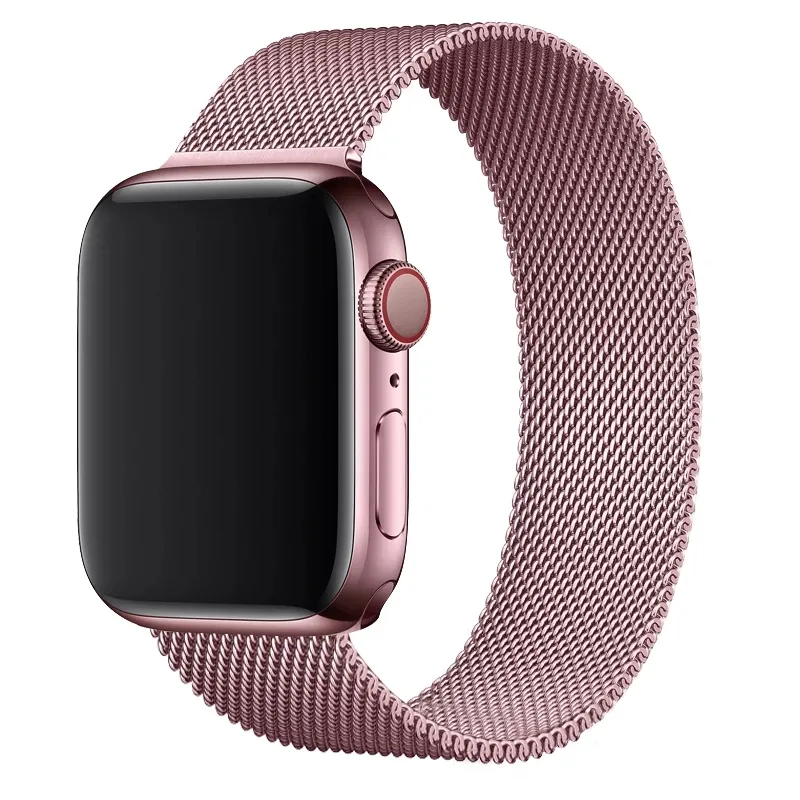 Magnetic Metal Band Compatible for Apple Watch 45 44 42mm Milanese magnet Clasp Loop Strap for iWatch Series 7 6