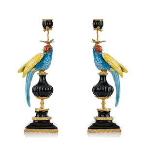 <span class=keywords><strong>Bougeoir</strong></span> en céramique coloré en porcelaine, élégant, peint à la <span class=keywords><strong>main</strong></span> avec Base en cuivre XYZT0040 - Product Image 1
